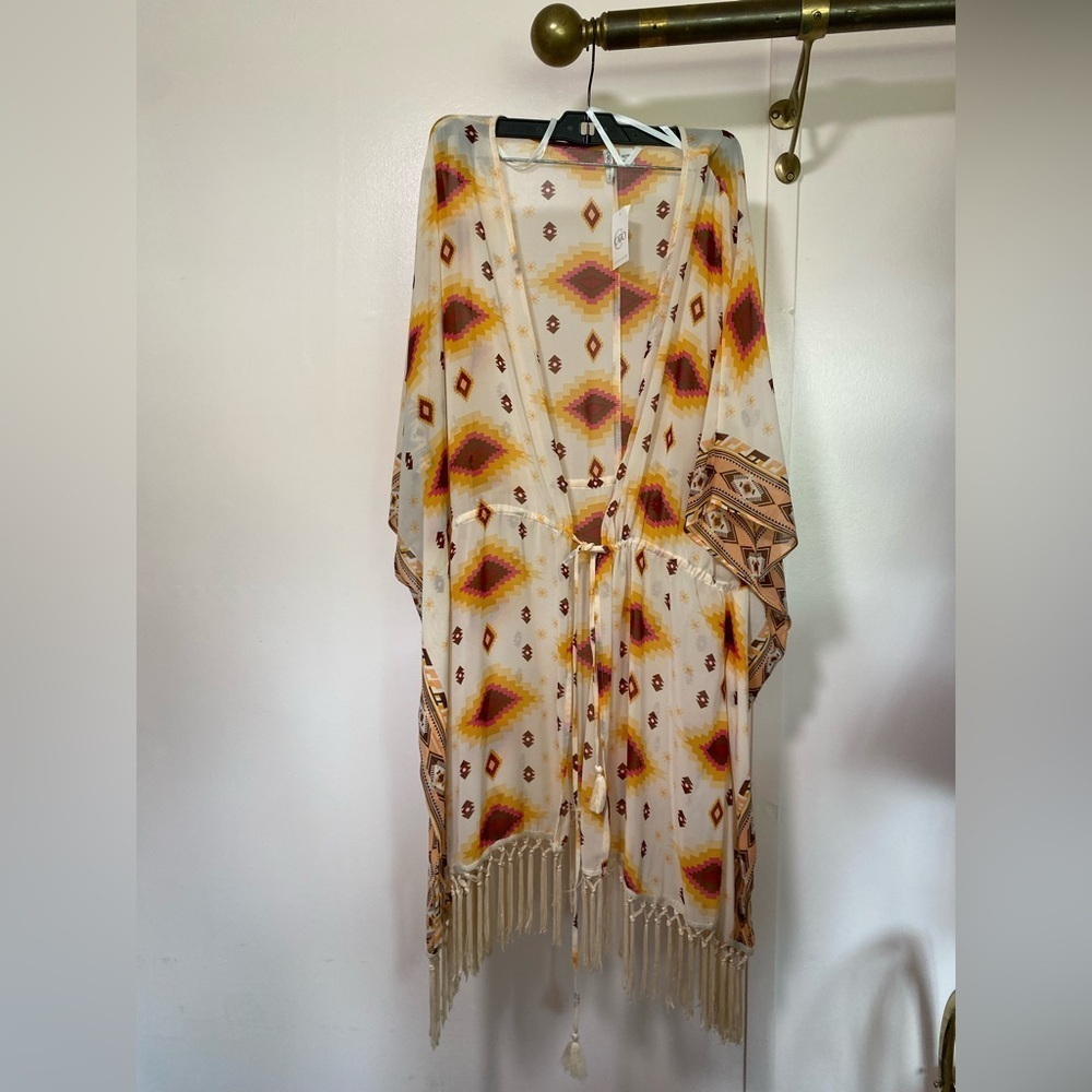 Cato Multicolor Geometric Kimono